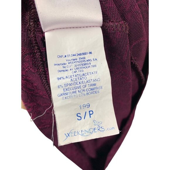 Sleeveless Burgundy Textured Top By Weekenders Size S/P - Picture 6 of 6